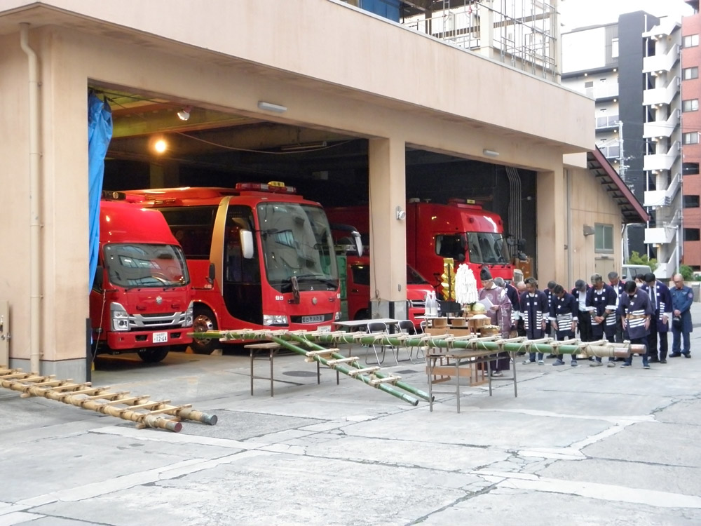 仙台市消防団階子乗り隊 青葉隊 安全祈願祭